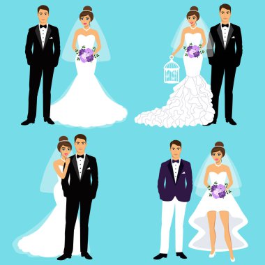 Gelin ve damat. Çift. Ayarla.