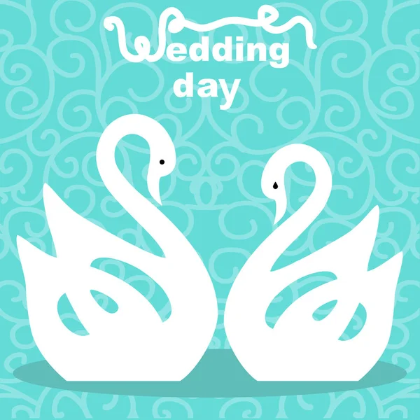Des cygnes. Mariée et marié . — Image vectorielle