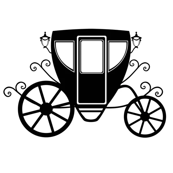 Wedding carriage. Decorative brougham. — Stock Vector