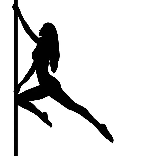 Una chica en un pilón . — Vector de stock