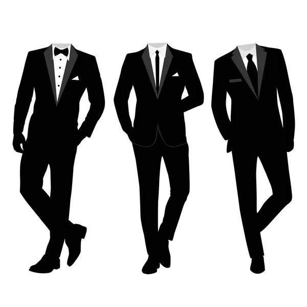 Bruiloft mannen pak en tuxedo. — Stockvector