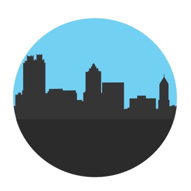 İzole bir şehir silüeti.