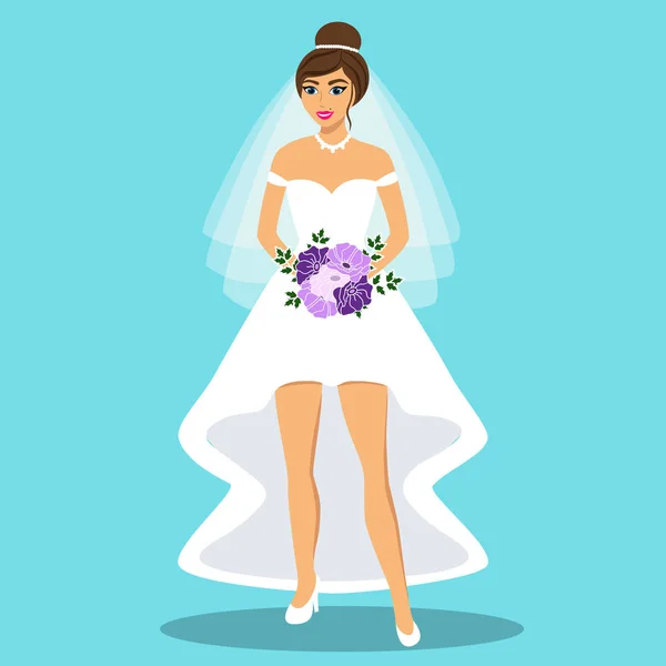 Biglietto di vacanza con la sposa . — Vettoriale Stock