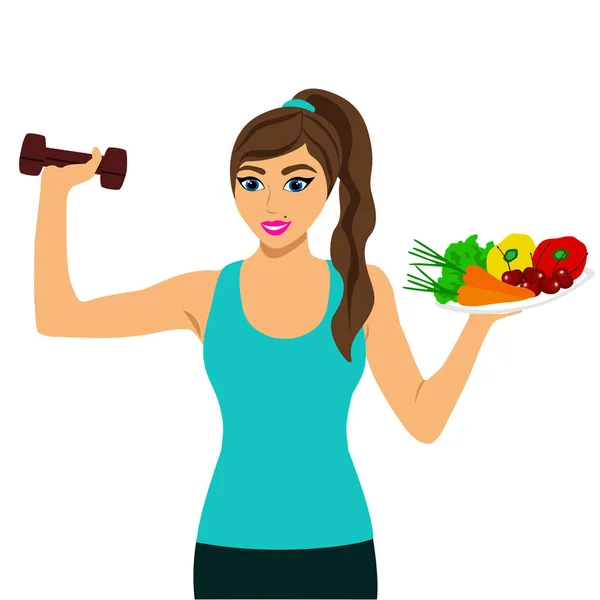 Sportsgirl. Healthy Lifestyle. — Stock Vector