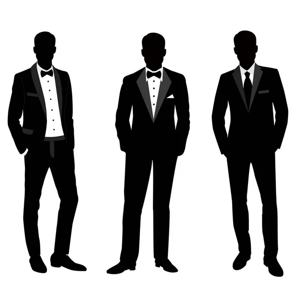 Traje y esmoquin para hombre de boda . — Vector de stock