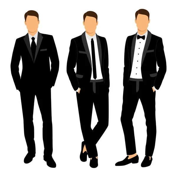 Traje y esmoquin para hombre de boda . — Vector de stock