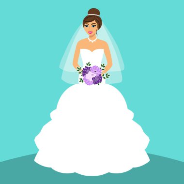 Gelin. Gelin düğün kartı.