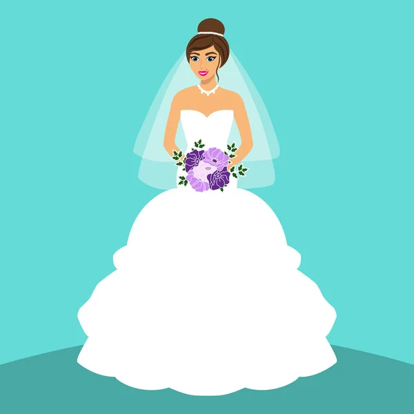 Bruid. Bruiloft kaart met de bruid. — Stockvector