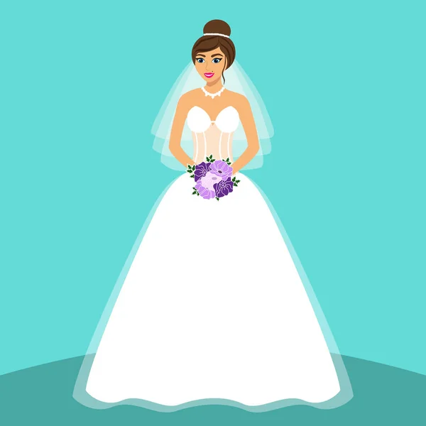 Mariée. Carte de mariage avec la mariée . — Image vectorielle