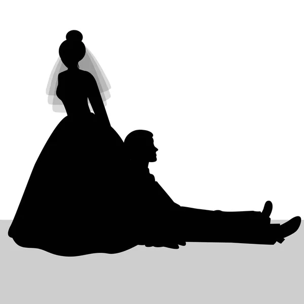 La sposa e lo sposo. — Vettoriale Stock