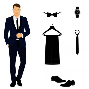 Düğün adamın seti. 