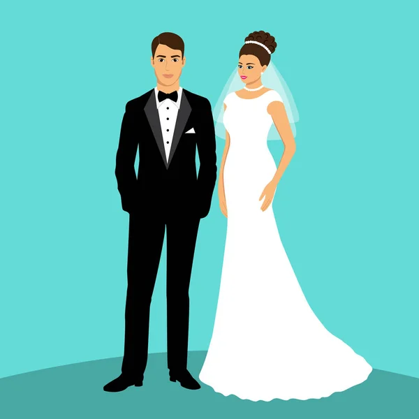 Bride and groom. Couple. — Stock Vector