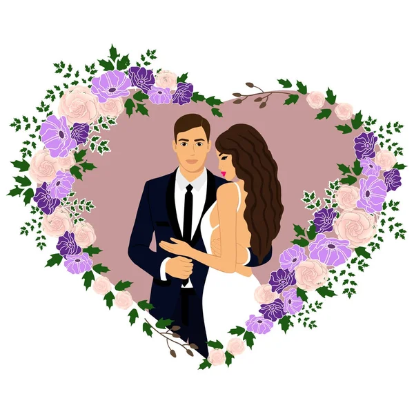 Mariée et marié . — Image vectorielle