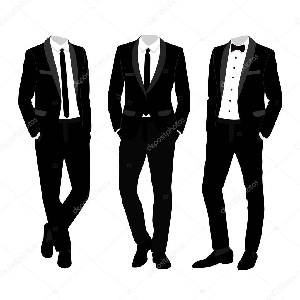 Wedding men's suit and tuxedo. Collection.