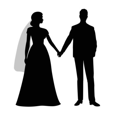 Gelin ve damat siluet.