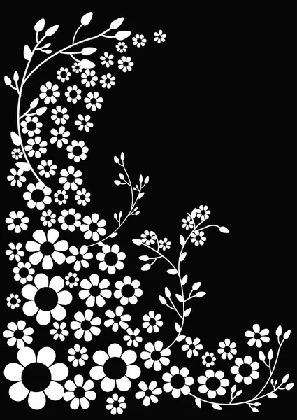 Postal con estampado floral . — Vector de stock