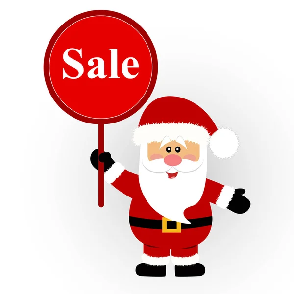 Vendita di Natale, Babbo Natale con banner . — Vettoriale Stock