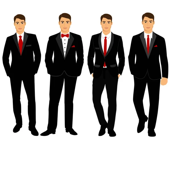 Traje de hombre de boda y esmoquin. Colección . — Vector de stock