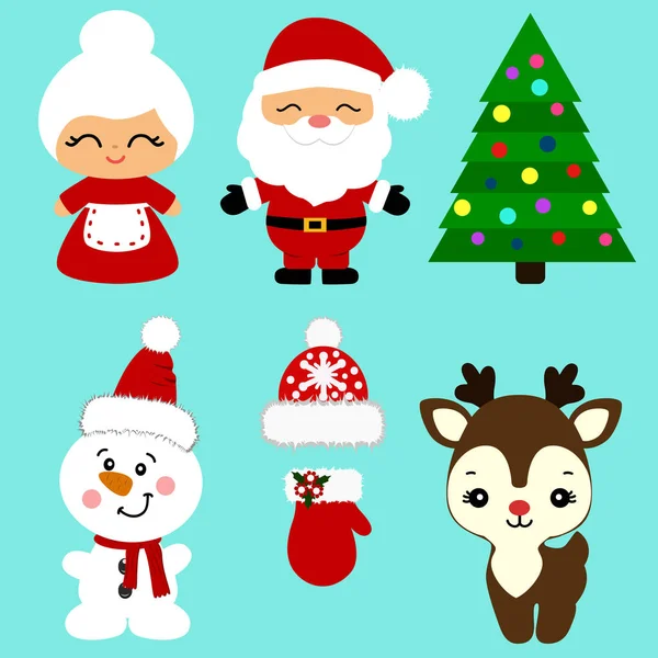 Christmas icons. Collection. — Stock Vector