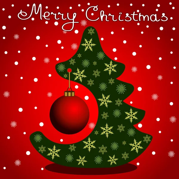 Christmas card with Christmas tree — Stock Vector