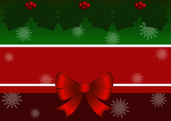 Carte de Noël avec un arc rouge — Image vectorielle