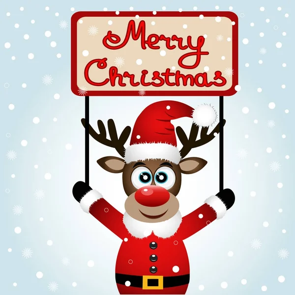 Christmas Reindeer. Vector Illustration. — Stock Vector