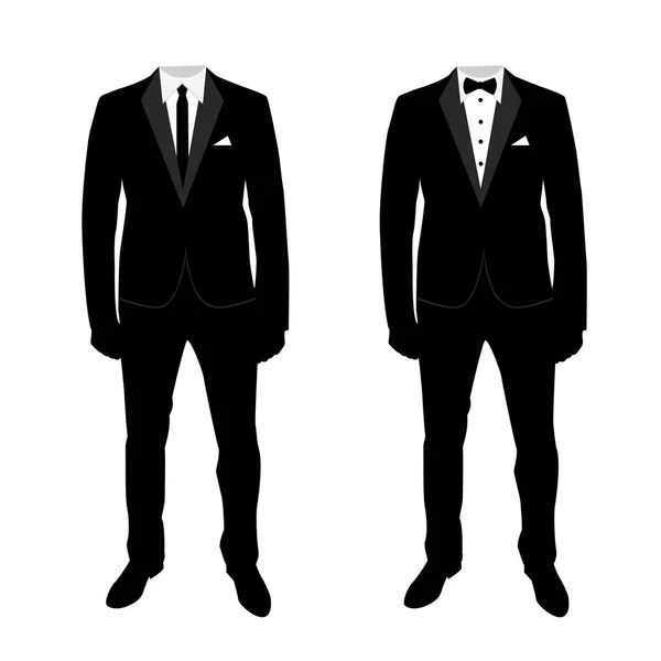 Traje de hombre de boda y esmoquin. Colección . — Vector de stock