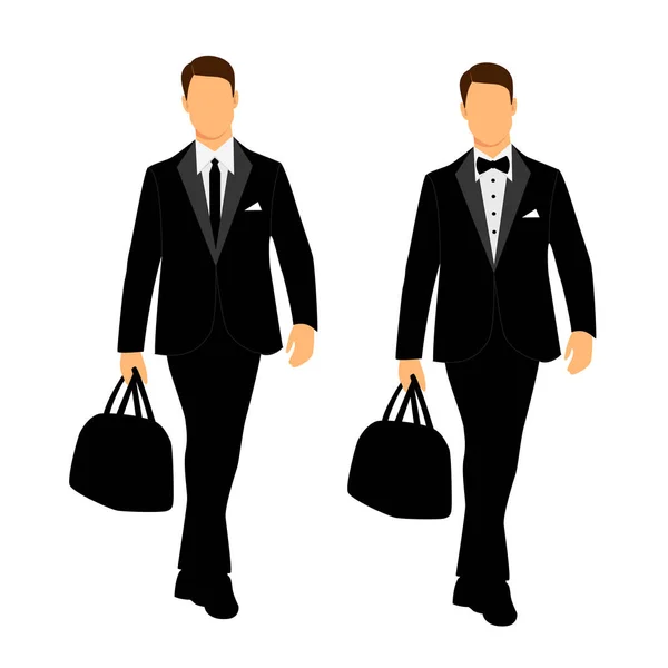 Traje de hombre de boda y esmoquin. Colección . — Vector de stock