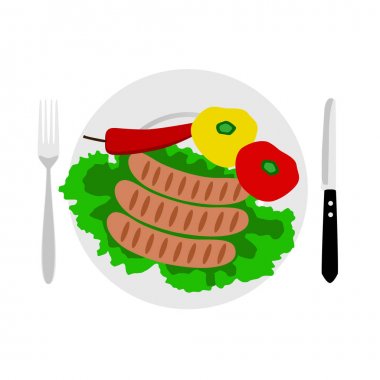 Yemek vakti. Çatal bıçak takımı. Çanak.