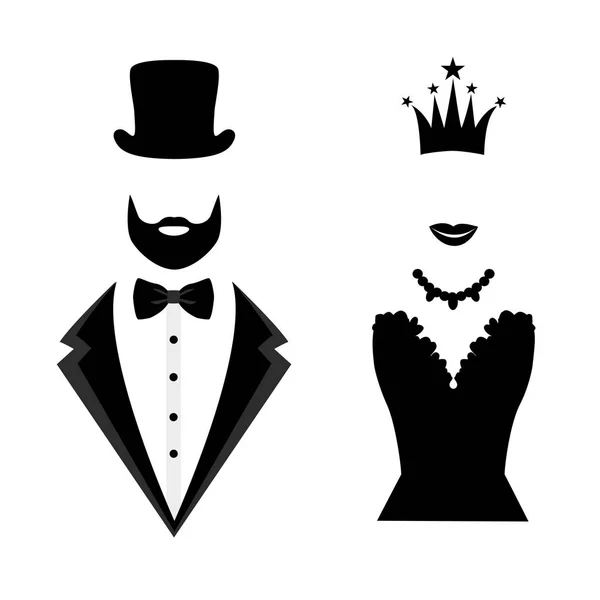 Icône gentleman et dame — Image vectorielle