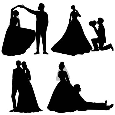 Gelin ve damat. Ayarlayın. Koleksiyonu.