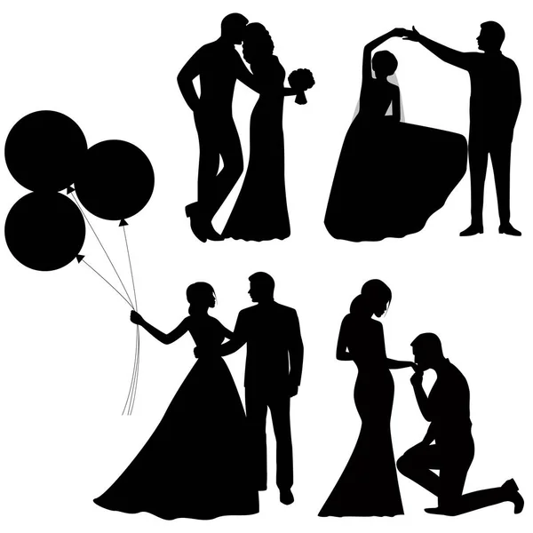 The bride and groom. Set. Collection. — Stock Vector