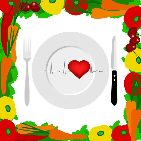 Un estilo de vida saludable. Salud. Cardiograma . — Vector de stock