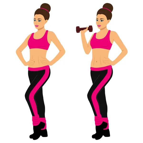 Un estilo de vida saludable. Salud.Deportiva chica . — Vector de stock