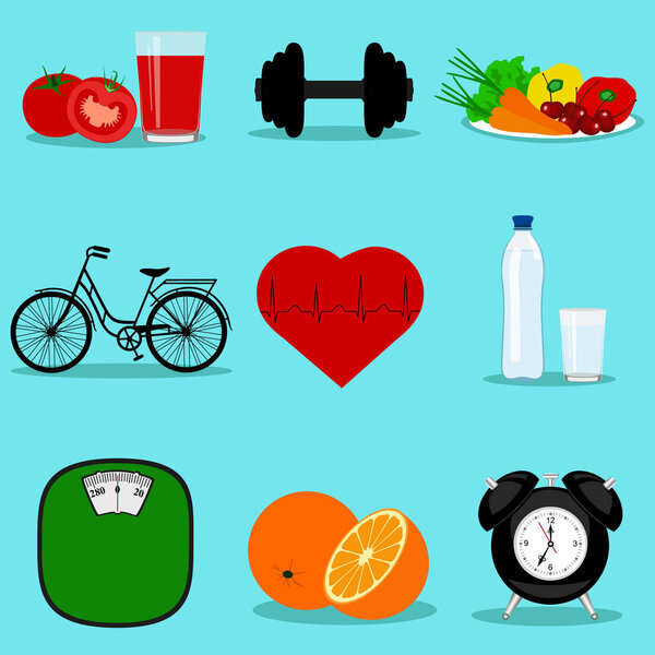 Healthy lifestyle. Collection. Symbol.