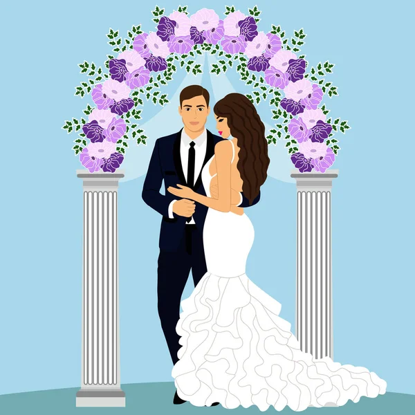 Gelin ve damat ile düğün kemer.