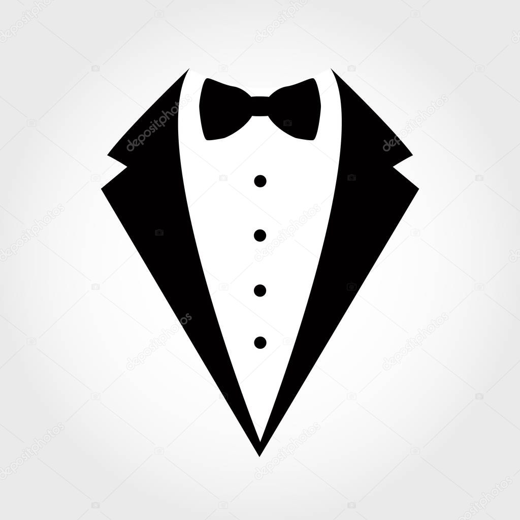 Suit icon isolated on white background. Vector illustration