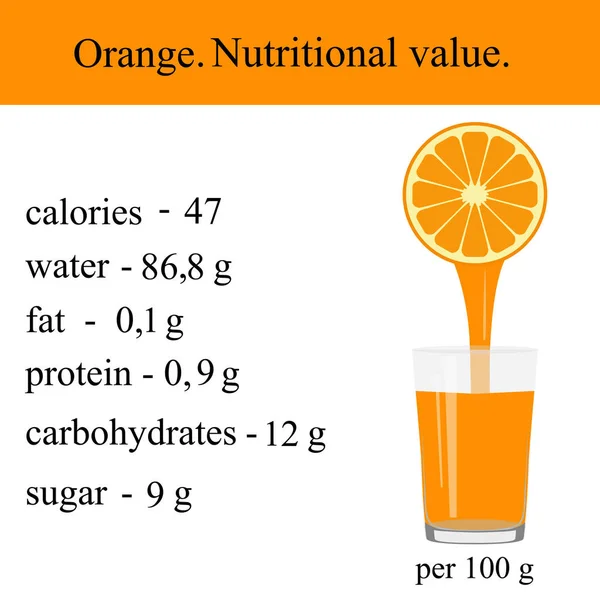 Un estilo de vida saludable. Naranja . — Vector de stock