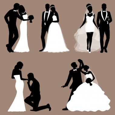 Gelin ve damat. Ayarlayın. Koleksiyonu. 