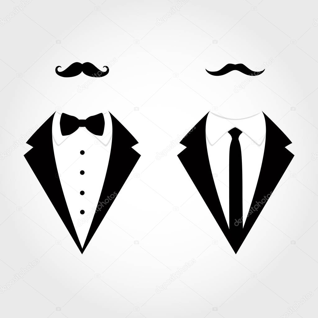 Suit icon isolated on white background. Gentleman icon. Vector illustration