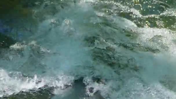 Acqua in un torrente di montagna veloce — Video Stock