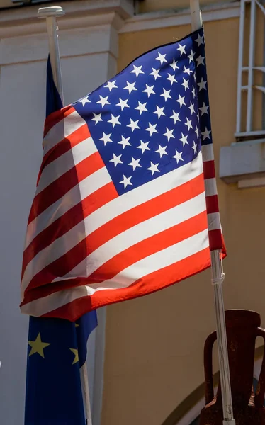 Flagge EU und USA — Stockfoto