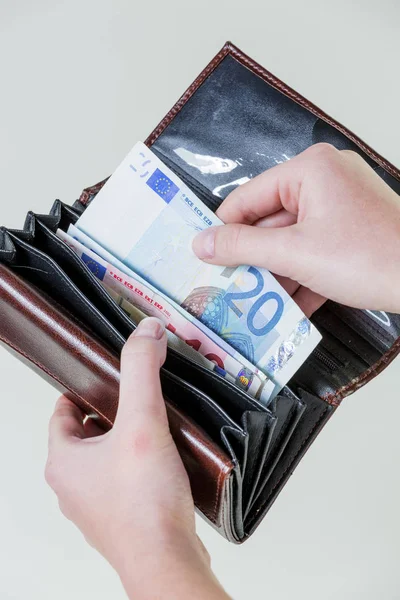 Wallet with euro notes — Stock Photo, Image