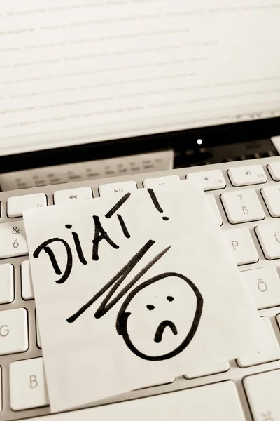 Note on computer keyboard: diet — Stock Photo, Image