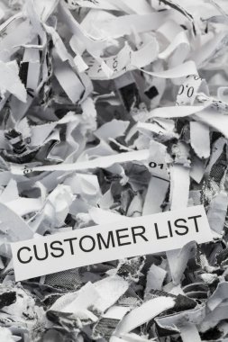 shredded paper customer list clipart