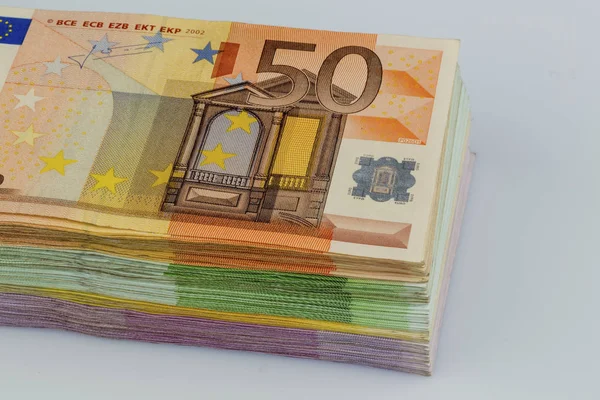 Many different euro bills — Stock Photo, Image