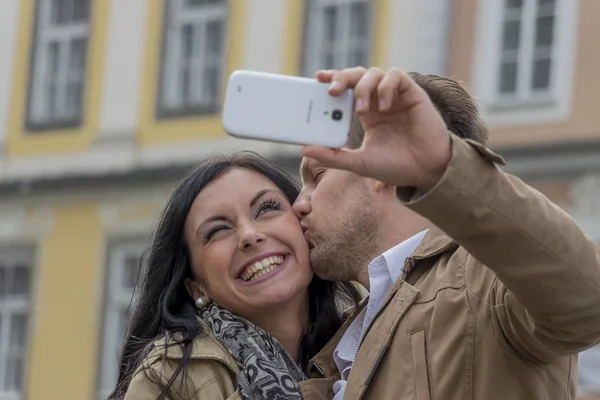 Selfie a couple — Stock Photo, Image