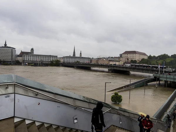 Hochwasser 2013, linz, Österreich — Stockfoto