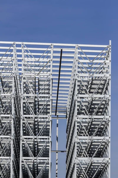 Construction of a rack warehouse — Stock Photo, Image