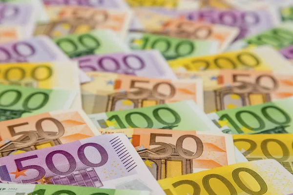 Many different euro bills — Stock Photo, Image